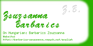 zsuzsanna barbarics business card